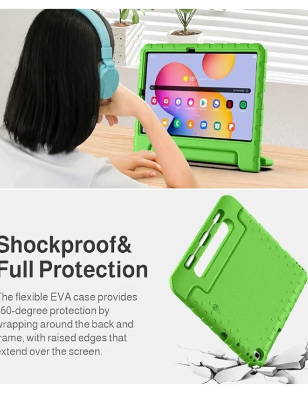 Kids Case for Samsung Galaxy Tab S6 Lite 10.4in Shockproof with S Pen Slot Green